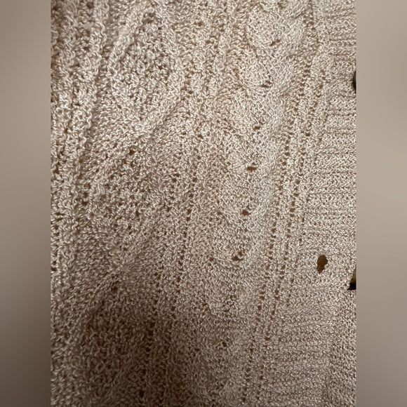 Blu Pepper Tan Knit Cardigan Sweater Medium - Picture 4 of 6